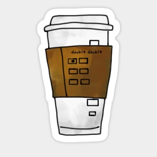 Double Double Coffee Order To-Go Cup Sticker